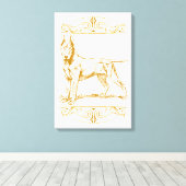 ブルテリア犬 キャンバスプリント (インサイチュ (ウッドフロア))