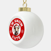 ブルテリア私は雪かわいい セラミックボールオーナメント (右)