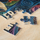 ブルテリア紙クイリングアートドッグポートレート ジグソーパズル (側面)