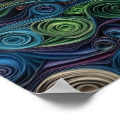 ブルテリア紙クイリングアートドッグポートレート ポスター (角)