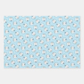 ブルテリア絵を描の白い英語かわいいドッグアート ラッピングペーパーシート (正面)