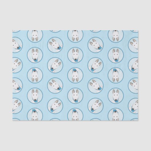 ブルテリア絵を描の白い英語かわいいドッグアート 薄葉紙 (正面)