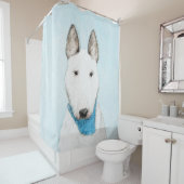 ブルテリア絵画ズ – かわいいオリジナルドッグアート シャワーカーテン (インサイチュ)
