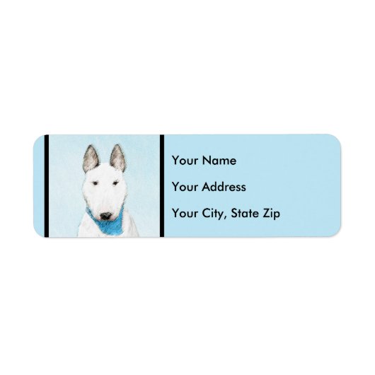 ブルテリア絵画ズ – かわいいオリジナルドッグアート ラベル (正面)