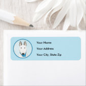 ブルテリア絵画ズ – かわいいオリジナルドッグアート ラベル (インサイチュ)