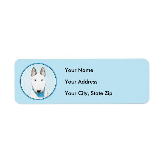 ブルテリア絵画ズ – かわいいオリジナルドッグアート ラベル (正面)