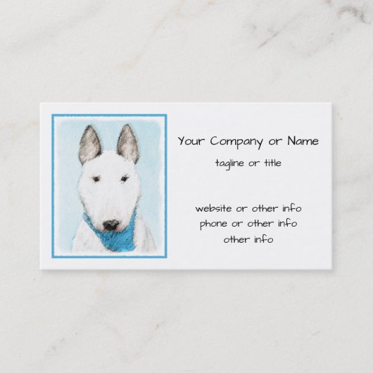 ブルテリア絵画ズ – かわいいオリジナルドッグアート 名刺 (正面)