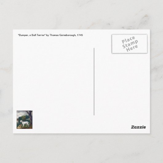 ブルテリア絵画ズ – ヴィンテージファインアート ポストカード (裏面)