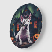 ブルテリア カボチャ ハロウィンスケアリー ラージ壁時計 (傾斜)