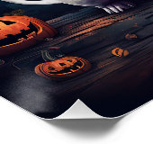 ブルテリア カボチャ ハロウィン スケアリー ポスター (コーナー)