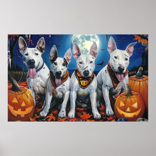 ブルテリア ハロウィン スプーキー ポスター (正面)