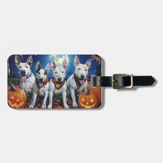 ブルテリア ハロウィーン スプーキー ラゲッジタグ (正面横)