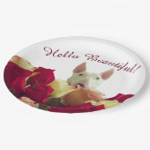 ブルテリア(バラあいさつ付き) – こんにちは、美しい ペーパープレート (アングル)