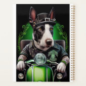ブルテリア 犬 自転車 セントパトリックデー プランナー手帳 (裏面)