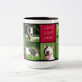 ブルテリア"生きている愛笑い"の写真のマグ ツートーンマグカップ (中央)