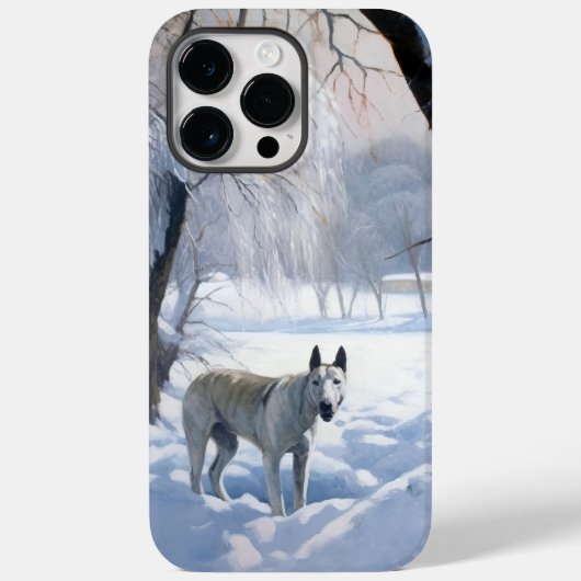 ブルテリア 雪を降らせて クリスマス Case-Mate iPhoneケース (裏面)