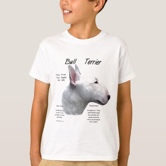 ブルテリア(wht)履歴デザイン tシャツ (正面)