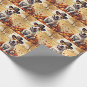 ブルテリアin紅葉感謝祭 ラッピングペーパー (角)