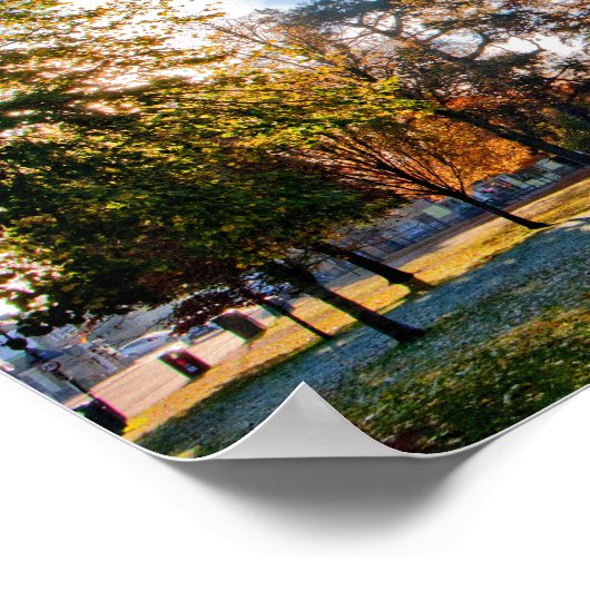 ブルトンオンザウォーター秋の木コッツウォーズUK ポスター (角)