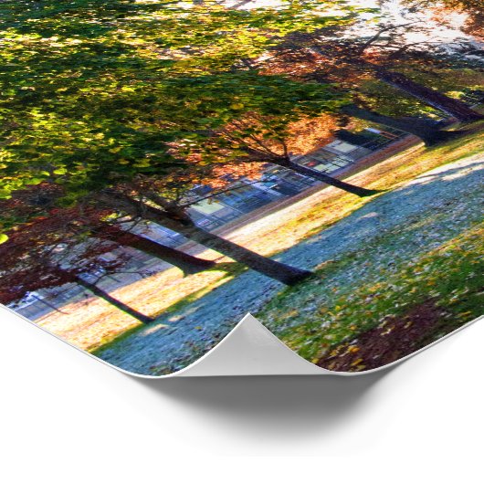 ブルトンオンザウォーター秋の木コッツウォーズUK ポスター (角)