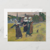 ブルトン少女の踊り - ポール・ゴーガン ポストカード (正面/裏面)