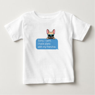 ブルドおもしろいフランスのッグ ベビーTシャツ