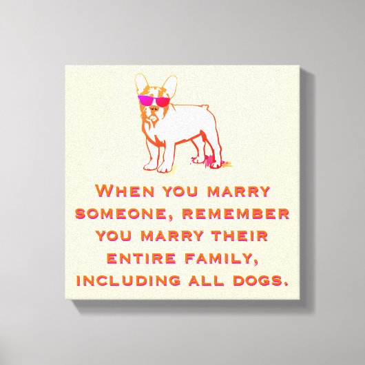 ブルドクールッグフランスのボーイ キャンバスプリント (正面)