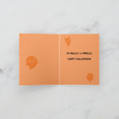 ブルドッおもしろいグハロウィーンの格好をしたプードル カード (内部)