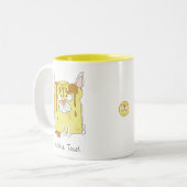 ブルドッおもしろいグフランスのフランス犬かわいい子供たち ツートーンマグカップ (正面左)