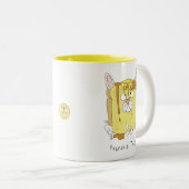 ブルドッおもしろいグフランスのフランス犬かわいい子供たち ツートーンマグカップ (正面右)