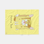 ブルドッおもしろいグフランスのフランス犬かわいい子供たち フリースブランケット (正面(横))