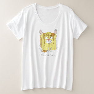 ブルドッおもしろいグフランスのフランス犬かわいい子供たち プラスサイズTシャツ