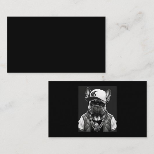 ブルドッおもしろいグフランスのラッパーヒップホップスター 名刺 (正面/裏面)