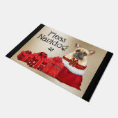 ブルドッおもしろいグ·クリスマス·フリアス·ナビドッグ ドアマット (アングル)