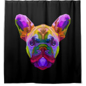 ブルドッカラフルグ|ブルドッグ好き シャワーカーテン (正面)