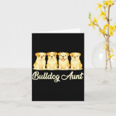 ブルドッグおばさん かわいい 犬好き ギフト 面白い 女性 パピー カード (黄色い花)