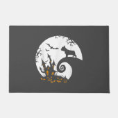 ブルドッグおもしろいとムーンフランスのハロウィーンの衣装 ドアマット (正面)