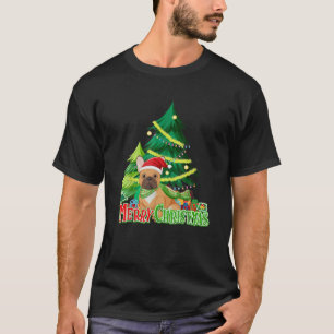 ブルドッグおもしろいドッグの木のクリスマスライトXma Tシャツ
