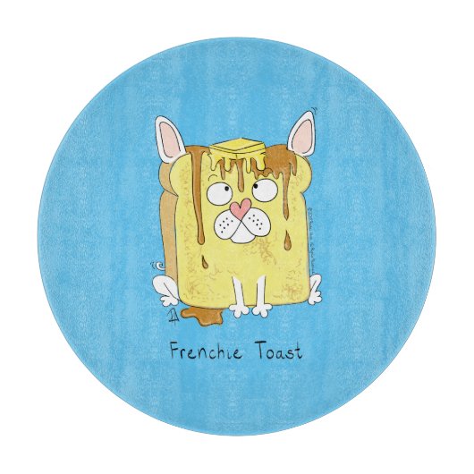 ブルドッグおもしろいフフランスのレンチーかわいい犬の漫画 カッティングボード (正面)