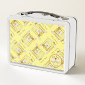 ブルドッグおもしろいフフランスのレンチーかわいい犬の漫画 メタルランチボックス (裏面)