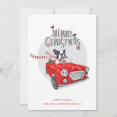 ブルドッグおもしろいフランスのメリークリスマスカード シーズンカード (正面)