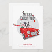 ブルドッグおもしろいフランスのメリークリスマスカード シーズンカード (正面/裏面)