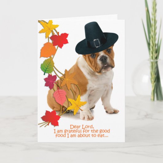 ブルドッグおもしろい感謝祭カード シーズンカード (正面)