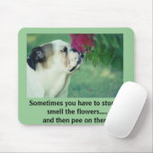 ブルドッグおよびバラ マウスパッド (マウス)