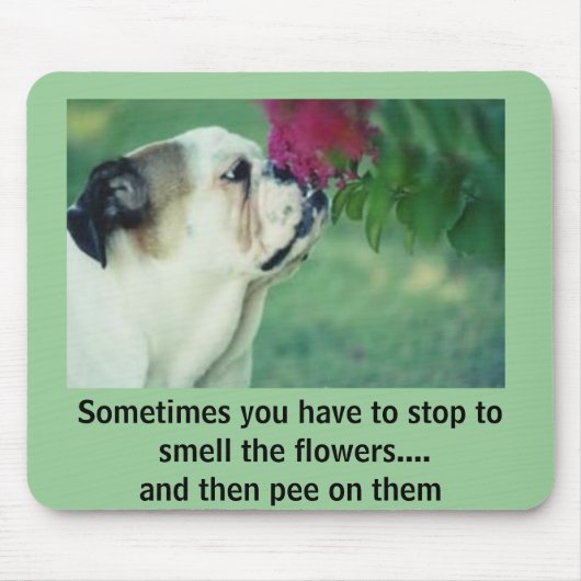 ブルドッグおよびバラ マウスパッド (正面)