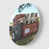 ブルドッグおよびラット棒 ラージ壁時計 (傾斜)