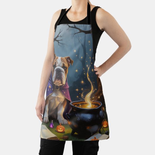 ブルドッグお洒落ハロウィン絵を描ズ エプロン (インサイチュ)