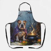 ブルドッグお洒落ハロウィン絵を描ズ エプロン (正面)