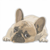 ブルドッグかわいい子犬の大きなダイカットシール4車 シール (正面)