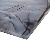 ブルドッグがそれを雪のクリスマスのブラシを渡す カッティングボード (角)